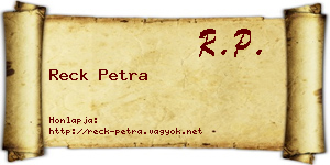 Reck Petra névjegykártya